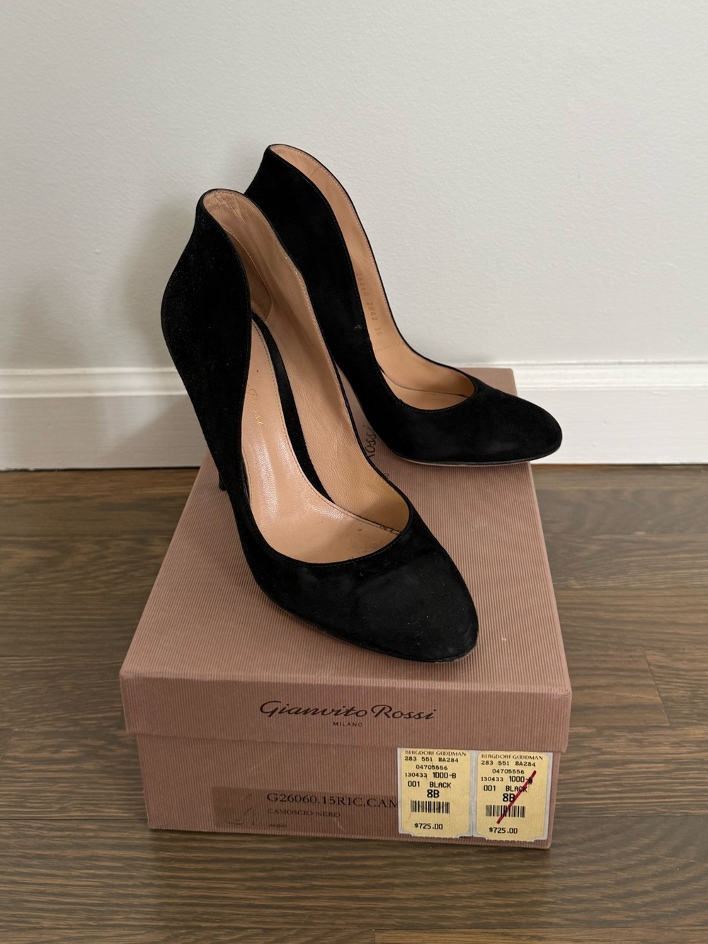 Gianvito Rossi Black Suede High-Heel Pumps
